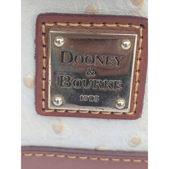Dooney & Bourke Ostrich Bone Zip Zip Satchel Bone with Brown Ostrich Dots - Picture 5 of 9